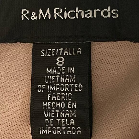 R & M Richards Metallic Black Lace Party Event Occasion Dress NWOT Size 8 - Picture 9 of 14